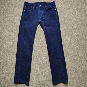 LEVI'S 511 Corduroy Pants Men 30x30 Blue Slim Fit Straight Leg Classic
